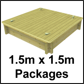 1.5m x 1.5m Sandpit Packages with Wooden Lid
