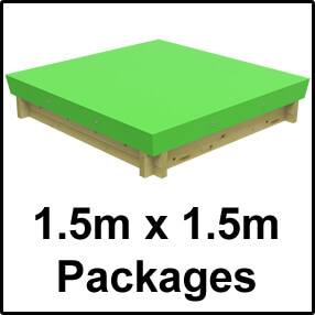 1.5m x 1.5m Sandpit Packages with Tarpaulin Cover