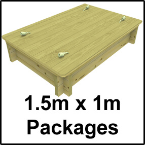 1.5m x 1m Sandpit Packages with Wooden Lid