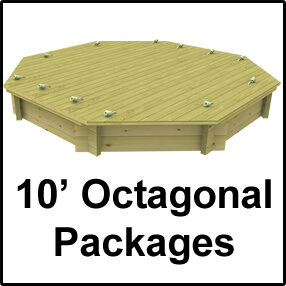10ft Octagonal Sandpit Packages with Wooden Lid