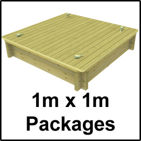 1m x 1m Sandpit Packages with Wooden Lid