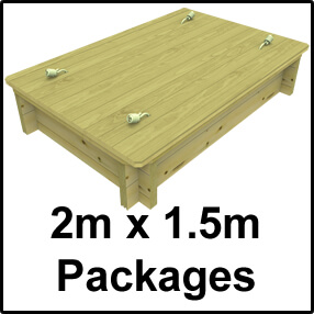 2m x 1.5m Sandpit Packages with Wooden Lid