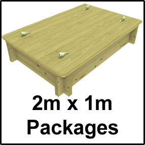 2m x 1m Sandpit Packages with Wooden Lid