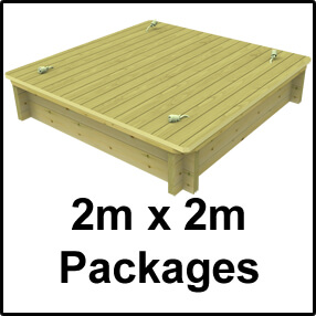 2m x 2m Sandpit Packages with Wooden Lid