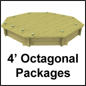 4ft Octagonal Sandpit Packages with Wooden Lid