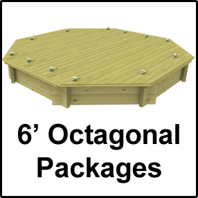 6ft Octagonal Sandpit Packages with Wooden Lid