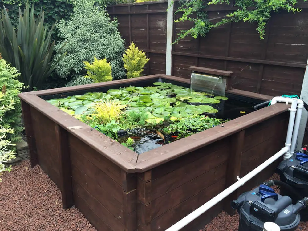 Wooden Pond with a fountain