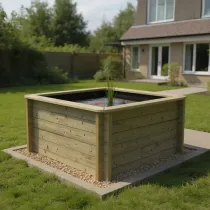 Wooden Pond 1.5m x 1.5m – 831mm Height – 44mm Thick Wall
