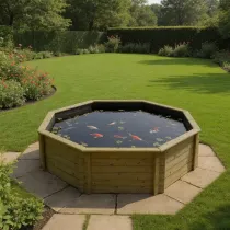 Octagonal Wooden Pond 10ft – 831mm Height – 44mm Thick Wall