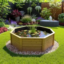 Octagonal Wooden Pond 12ft – 1099mm Height – 44mm Thick Wall