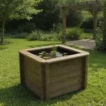 Wooden Pond 1m x 1m - 697mm Height – 44mm Thick Wall