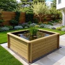 Wooden Pond 2m x 2m – 831mm Height – 44mm Thick Wall