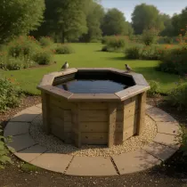 Octagonal Wooden Pond – 4ft – 697mm Height – 27mm Thick Wall