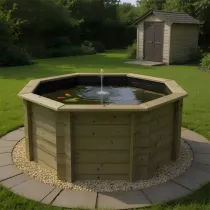 Octagonal Wooden Pond 6ft - 1099mm Height - 27mm Thick Wall