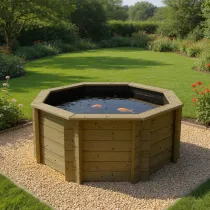 Octagonal Wooden Pond 6ft – 831mm Height – 44mm Thick Wall