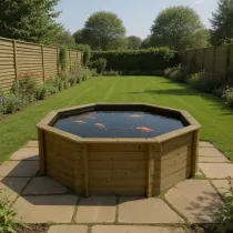 Octagonal Wooden Pond 8ft – 831mm Height – 44mm Thick Wall