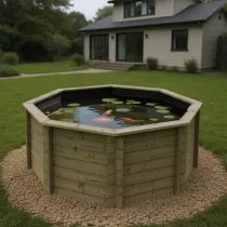 Octagonal Wooden Pond - 8ft - 1099mm Height - 27mm Thick Wall