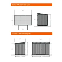 Grey 10ft x 6ft Hixon Shed