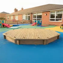 Wooden Sandpit - 10ft Octagonal – 295mm Height – 44mm Thick Wall - Inc Heavy Duty Lid