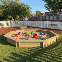 Wooden Sandpit - 10ft Octagonal – 295mm Height – 27mm Thick Wall