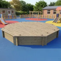 Wooden Sandpit - 10ft Octagonal – 429mm Height – 44mm Thick Wall - Inc Heavy Duty Lid