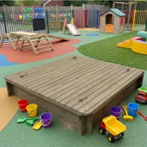 Wooden Sandpit - 1.5m x 1.5m – 295mm Height – 27mm Thick Wall - Inc Heavy Duty Lid