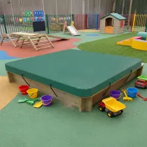Wooden Sandpit - 1.5m x 1.5m – 295mm Height – 27mm Thick Wall - Inc Tarpaulin Cover