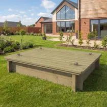 Wooden Sandpit - 1.5m x 1m – 295mm Height – 44mm Thick Wall Inc Heavy Duty Lid