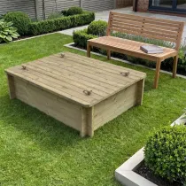Wooden Sandpit - 1.5m x 1m – 429mm Height – 27mm Thick Wall - Inc Heavy Duty Lid