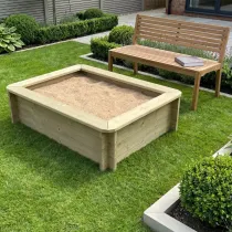 Wooden Sandpit - 1.5m x 1m – 429mm Height – 27mm Thick Wall