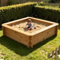 Wooden Sandpit - 1m x 1m – 429mm Height – 27mm Thick Wall