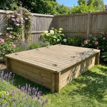 Wooden Sandpit - 2m x 1.5m – 429mm Height – 44mm Thick Wall - Inc Heavy Duty Lid