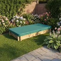 Wooden Sandpit - 2m x 1m – 295mm Height – 44mm Thick Wall inc Tarpaulin Cover