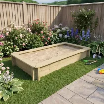 Wooden Sandpit - 2m x 1m – 295mm Height – 44mm Thick Wall