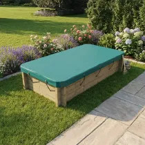 Wooden Sandpit - 2m x 1m – 429mm Height – 44mm Thick Wall inc Tarpaulin Cover