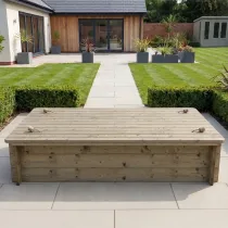 Wooden Sandpit - 2m x 1m – 429mm Height – 27mm Thick Wall - Inc Heavy Duty Lid