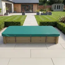 Wooden Sandpit - 2m x 1m – 429mm Height – 27mm Thick Wall - Inc Tarpaulin Cover