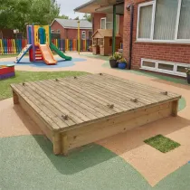Wooden Sandpit - 2m x 2m – 295mm Height – 27mm Thick Wall - Inc Heavy Duty Lid