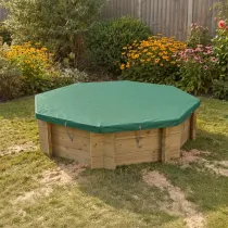Wooden Sandpit - 4ft Octagonal – 429mm Height – 27mm Thick Wall - Inc Tarpaulin Cover