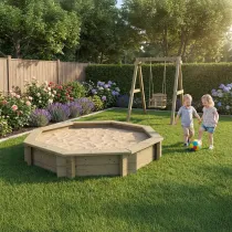 Wooden Sandpit - 6ft Octagonal – 295mm Height – 44mm Thick Wall