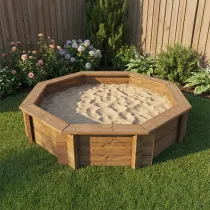 Wooden Sandpit - 6ft Octagonal – 429mm Height – 44mm Thick Wall