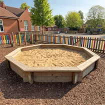 Wooden Sandpit - 8ft Octagonal – 295mm Height – 44mm Thick Wall