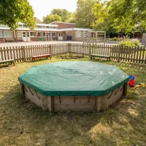 Wooden Sandpit - 8ft Octagonal – 429mm Height – 44mm Thick Wall inc Tarpaulin Cover