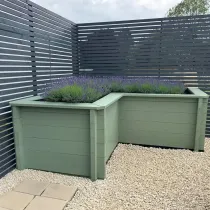 Wooden L-Shaped Corner Planter