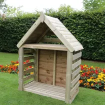 Heavy Duty Log Store with Tool Shed 4ft x 6ft