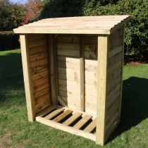 Heavy Duty Slatted Log Store 5ft x 4ft