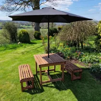 Valley Contemporary Table and Backless Bench Set