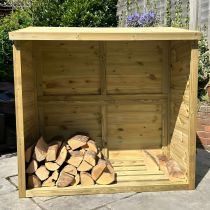 Enclosed Wooden Log Store