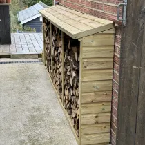Enclosed Narrow Wooden Log Store