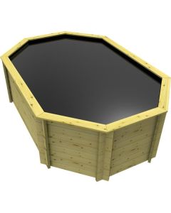 Stretched Octagonal Wooden Pond 12ft x 8ft – 1099mm Height - 44mm Thick Wall